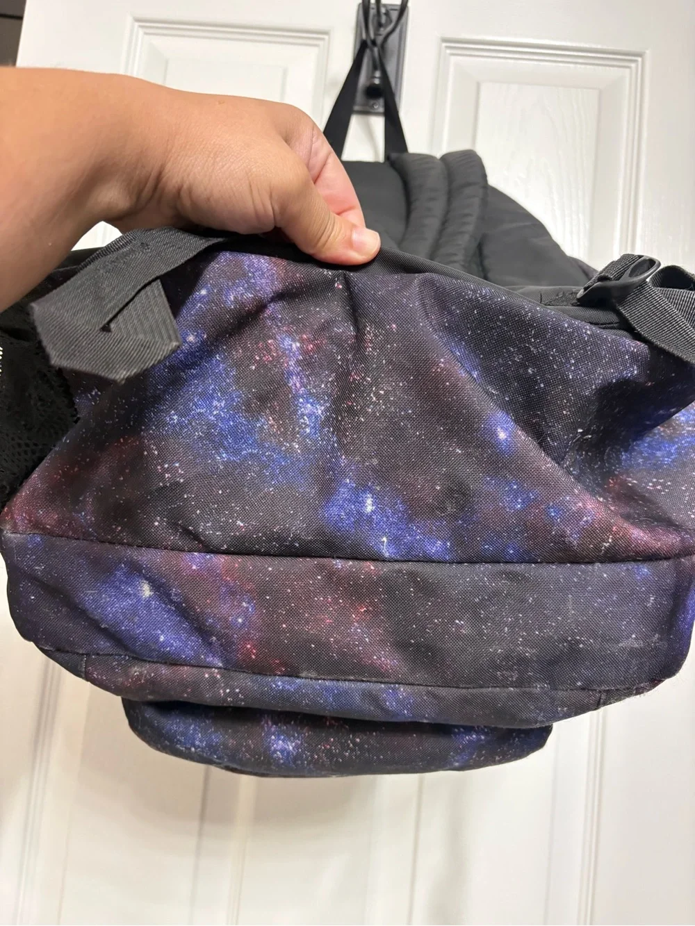 Jansport Galaxy Print Backpack in Black, Purple and Blue